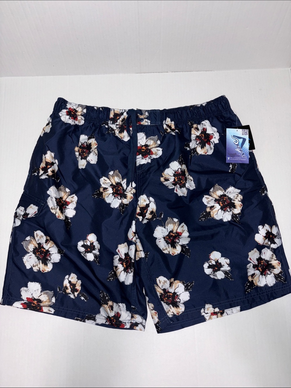Kanu Surf New 3x Men’s Floral Pattern Navy Swim Trunks